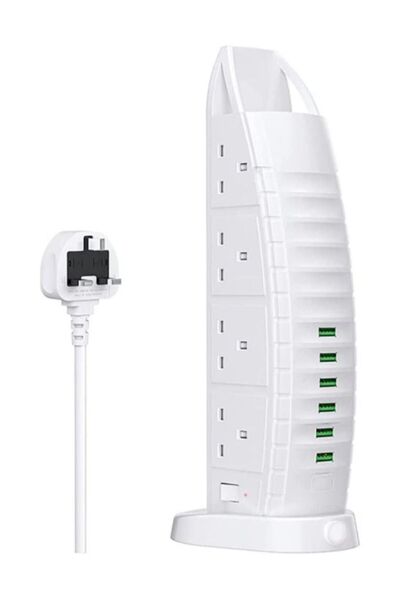 ELTRAZONE 8 Way Stylish Power Extension Cord, 6 USB Fast Charging Ports, Burj...