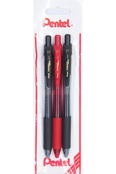 Yıldızan atu shop قلم رولر سائل ENERGEL 0.7 ملم 2xأسود/1xأحمر مجموعة من 3 قطع...