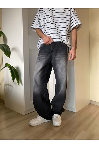 Loftpace Yıkamalı Siyah Baggy Jean