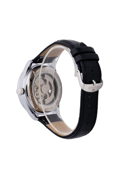 Clasico Elite Men's Open Heart Skeleton Leather Strap Watch – Premium Quartz Movement | Genuine Leather Band | Luxury Business Wrist Watch for Men