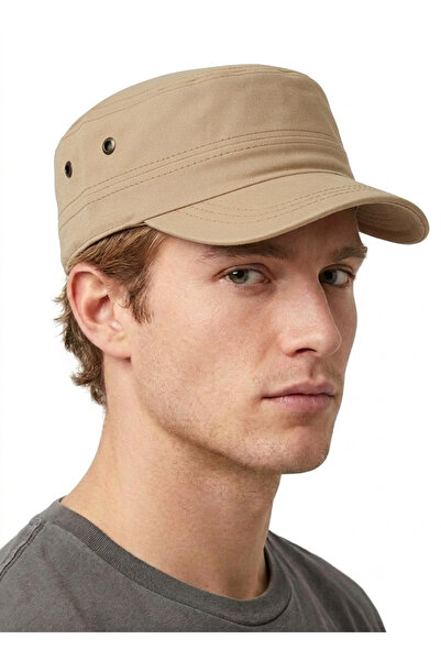 STELLA VESTİNO Castro Gabardin Hat - Military Style Cotton Unisex Castro Cap