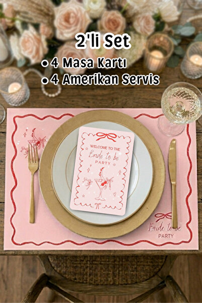 Metranya Bride Amerikan Servis ve Masa Kartı Seti, Bekarlığa Veda Partisi Ame...