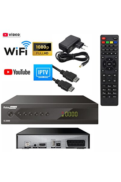 Poke Full Hd Uydu Alıcı Kasalı Scartlı Youtube Free IP TV Destekli PokeSat S2000