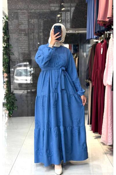 Moda Fatma pamuklu keten elbise