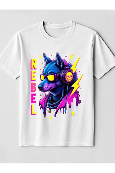 STITCHLY Rebel Graphic Style Men'S Crewneck T-Shirt Loose Fit 100 Percent Fas...