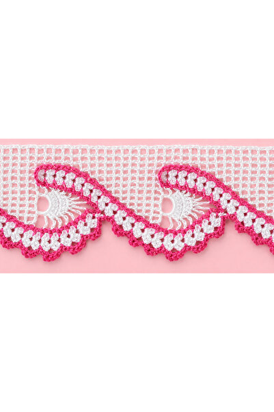 Daya Glow El Emeği Tığ İşi Dantel Havlu Kenarı 43 cm Çift (2 Adet) Pembe-Beya...