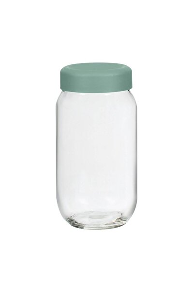 OEM Borcan de depozitare din sticlă, cu capac verde mentă, 1 L, practic pentr...