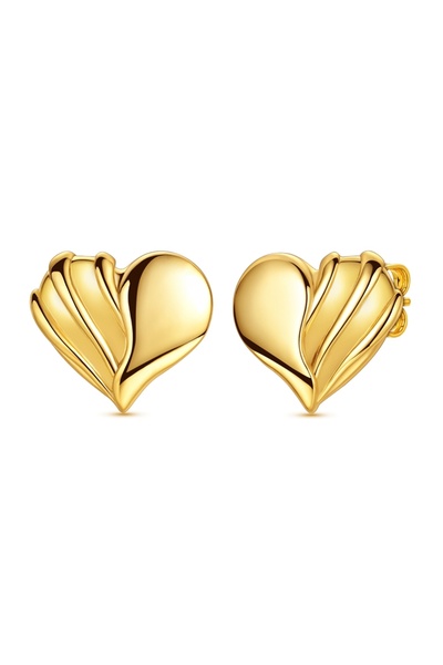 Choice11 KTE586 Hot Sale Gold Color Silver 925 Earring For Woman Round Sun Mo...