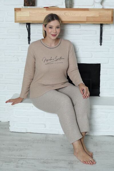 Fulla Moda Make up Lashes Printed Plus Size Pajama Set