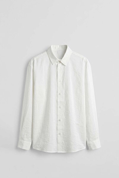 ablukaonline Ανδρικό πουκάμισο Oversize Modal Basic Λευκό