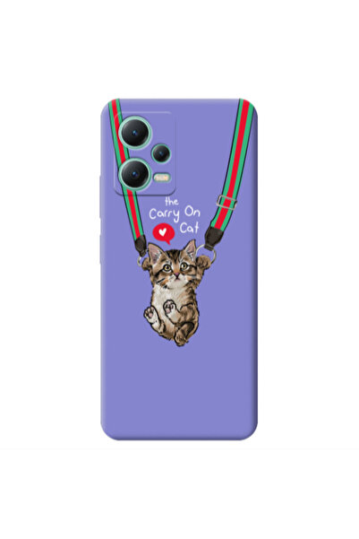 Other Xiaomi Redmi Note 12 Pro 5G Swinging cat Purple Colored Silicone TPU Θήκη