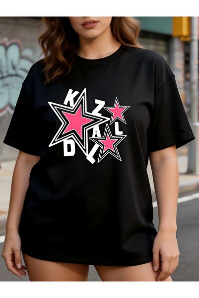 212Wear تي شيرت نسائي بتصميم نجمة "KZALDZAL" فاخر وناعم بوزن 180 جرام، مثالي ...