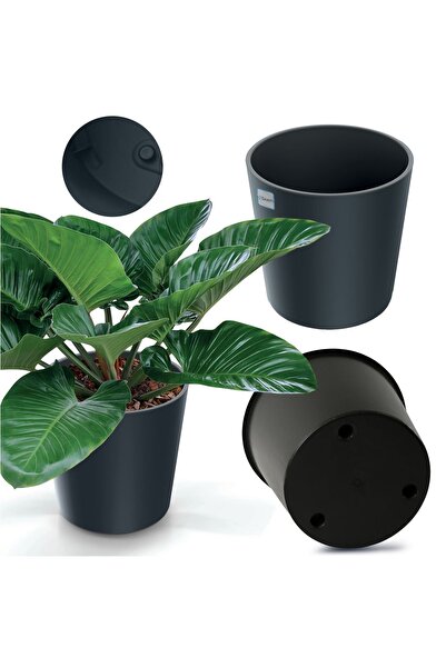 EDANTI Ghiveci de flori/Plantator rotund de 30 cm pentru terasă, grădină, cas...