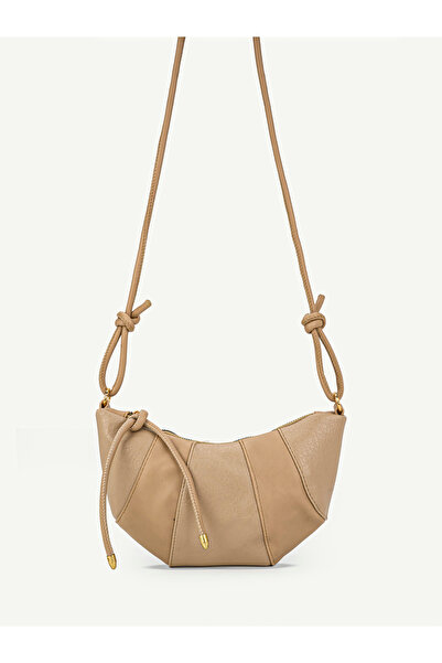 HONEY BAG Women's Croissant Model Shoulder and Crossbody Bag with Rope Pendan...