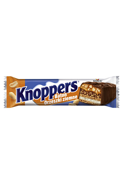 Knoppers Baton cu arahide, Knoppers, 40g, cu crema de lapte si ciocolata, cu ...