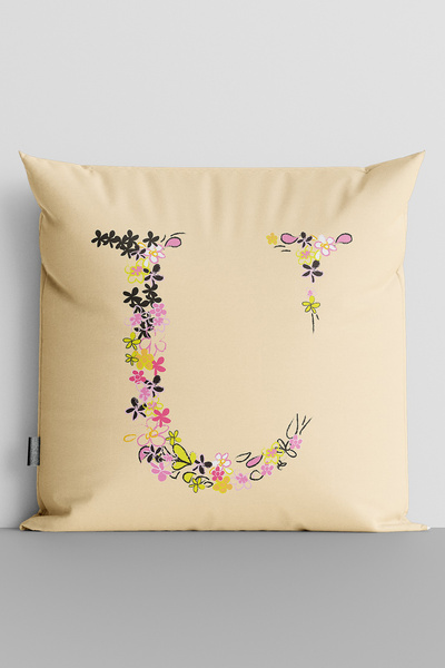 TicaretJet Letter U Pillow Cover - 3064