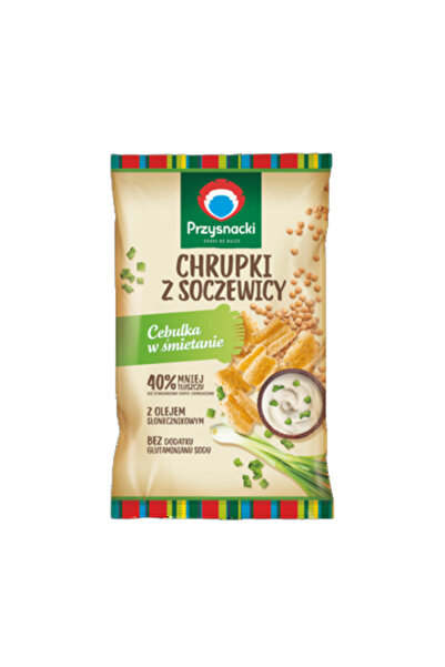 PRZYSNACKI Chipsuri din linte Przysnacki, gust ceapa si smantana, 80g, 40% ma...