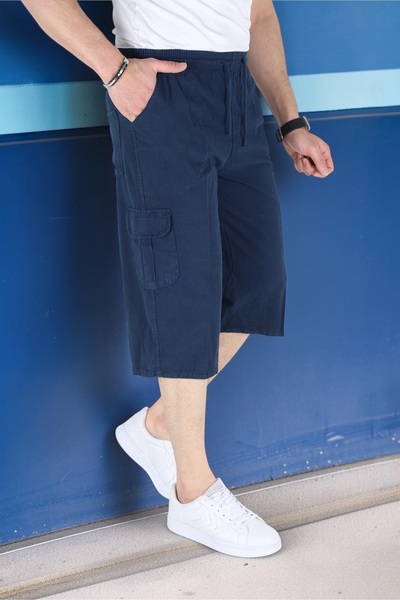 BİRBEYSTORE Summer Capri Pants with Side Pockets, Adjustable Elastic Waist, C...