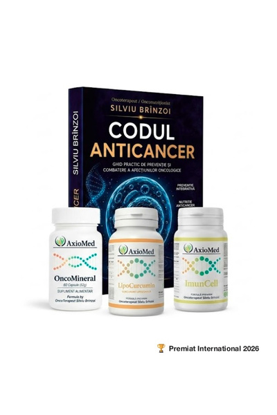 AxioMed Pachet OncoMineral + LipoCurcumin + ImunCell + Cartea Codul Anticancer