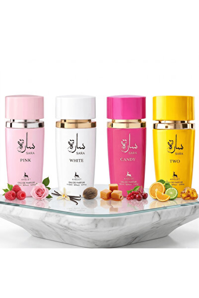 Ayelet Set de 4 parfumuri orientale pentru femei 100 ML - Sara Pink + Sara Wh...