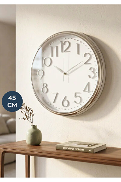 HOMİNG Ceas de perete cu detalii în culoarea crom Aura 45 cm 242804