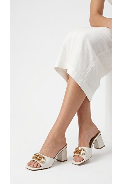 Eysha Rakyne Women's Leather Ring Interlocking Sailor Gold Buckle Square Heel...