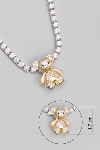 So CHIC... Pofuduk Ayıcık 18 Ayar Sarı Altın Kaplama Gümüş Charm