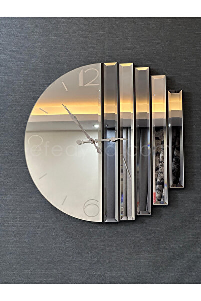 efe ayna dekor 50cm Ritmik Model Aynalı Duvar Saati ( Salon, oturma odası, of...