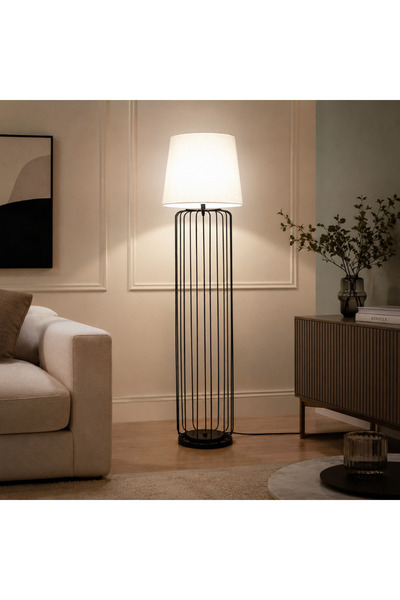 Generica Coil Lampshade Stand and Elegant Black Body - Modern Luxury Decorati...