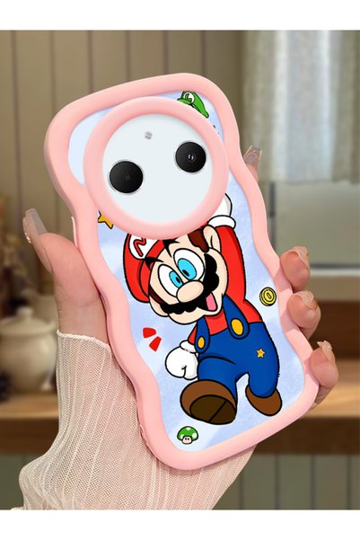 Hontinga Redmi A3 Pro Compatible Case Camera Protector Pink Silicone Couple P...