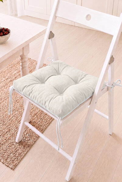 Home Krem Renkli Dantel Desenli Pofidik Sandalye Minderi - Vintage ve Retro D...