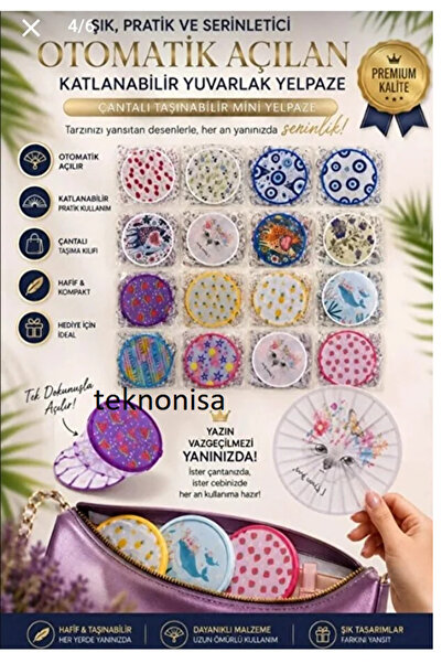 teknonisa 25 Cm Katlanır Kore yelpaze Serinlik yeni nesİL yelpaze