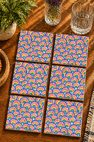 JHAAR Modern Set of 6 Coasters - Uv Printing Mdf - 10X10 cm