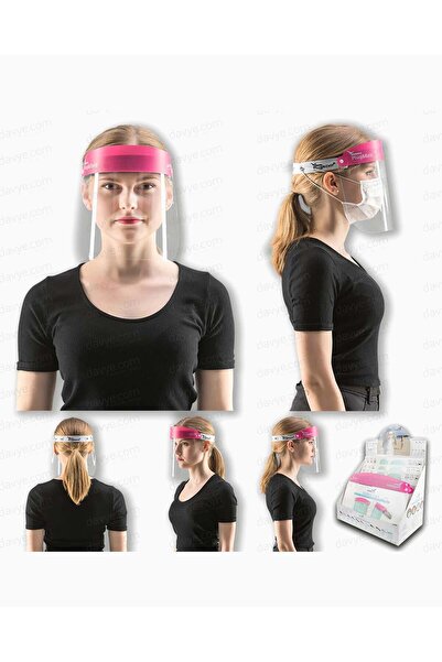 Plug&Exit Buğu Yapmayan Pembe Yüz Siperliği Koruyucu Maske - Antifog Face Shi...