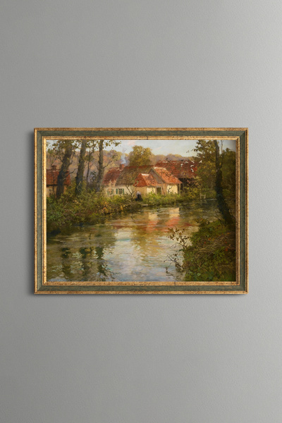 epiqart The River in Manehouville - Vintage Patterned Painting - Fine Model