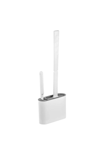 AAA Perie WC din Silicon cu Suport, Perie Mica si Montare pe Perete, Gri/Alb,...