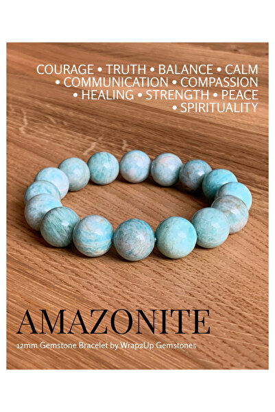 Wrap2Up AMAZONITE 12mm GEMSTONE BRACELET
