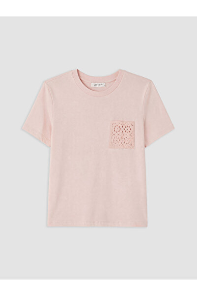 LC Waikiki Peak New Season Lace Detailed 100% Cotton Women's T-Shirt