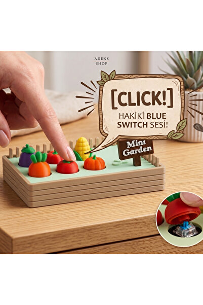 HNR34 Mini Garden – Mekanik Blue Switch Sesli 3D Clicker Fidget / ASMR