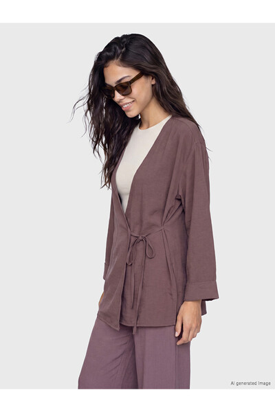 LC Waikiki Pink Textured Modal Blend Women's Kimono