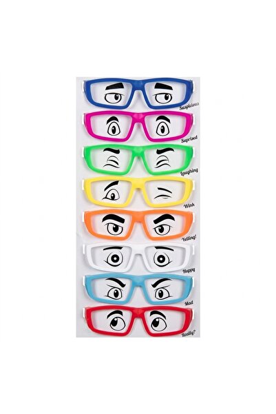 Z Store Set de 8 ochelari de petrecere colorați din plastic – Recuzită distra...