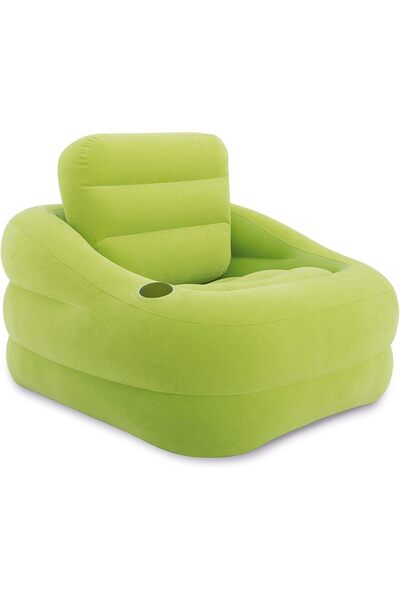 Cady One Inflatable Air Chair with Built-In Cup Holder, Lightweight Folding S...