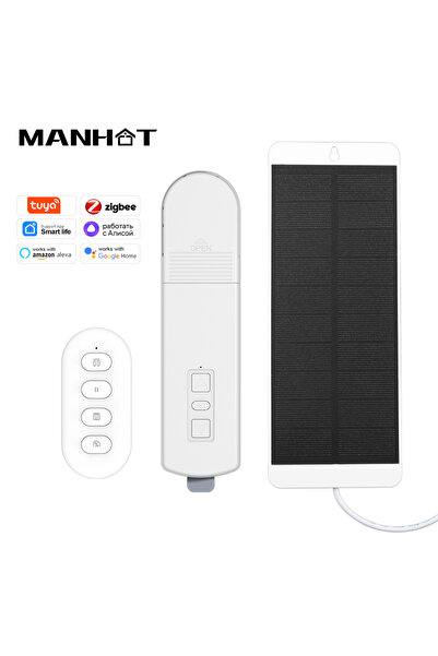Choice With Solar Panel Manhot Zigbee Roller Shade Driver Electric Blinds Mot...