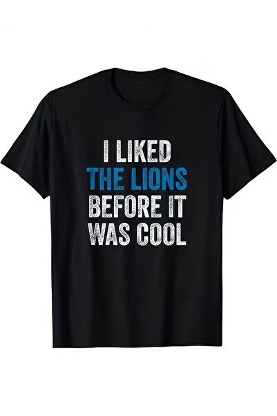 17 seramik Men's Pure Cotton T-Shirt with Lion Print Design - Soft Round Neck...