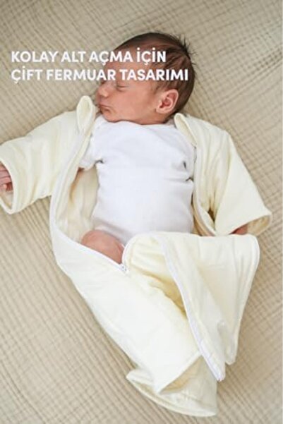 Yıldızan Msa Shop Minuche 100% Cotton Baby Sleeping Bag - Fiber Filled and Do...