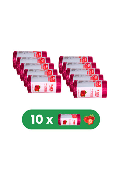 SAFİR Set de 10 role de saci menajeri pentru gunoi de 35L cu mâner, 50 bucăți...