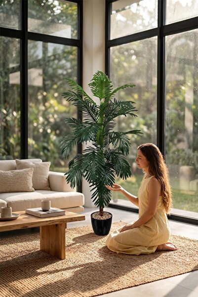Yapay Çiçek Deposu Yapay Ağaç 28 Yapraklı Luminous Leaf Areka Palmiyesi Ağacı...