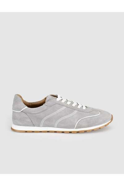 Cabani Gray Genuine Leather Women's Casual Sneaker