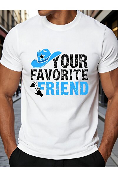 NOURAM Casual Men'S T-Shirt Featuring Cowboy Hat Design The Phrase 'Your Favo...