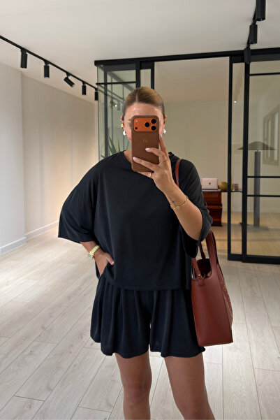 Sezgi Tekin Black Oversize Modal Tshirt